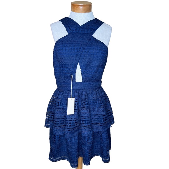 Twosisters The Label Jonas Navy Blue Dress With Cut-Out In Front AUS 12 … - Picture 3 of 15